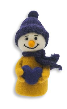 Eierwärmer Schneemann mit Herz Blau